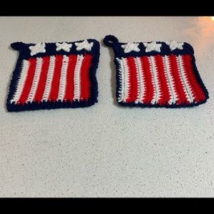 Fourth of July Potholders Americana Decorative Red White Blue New